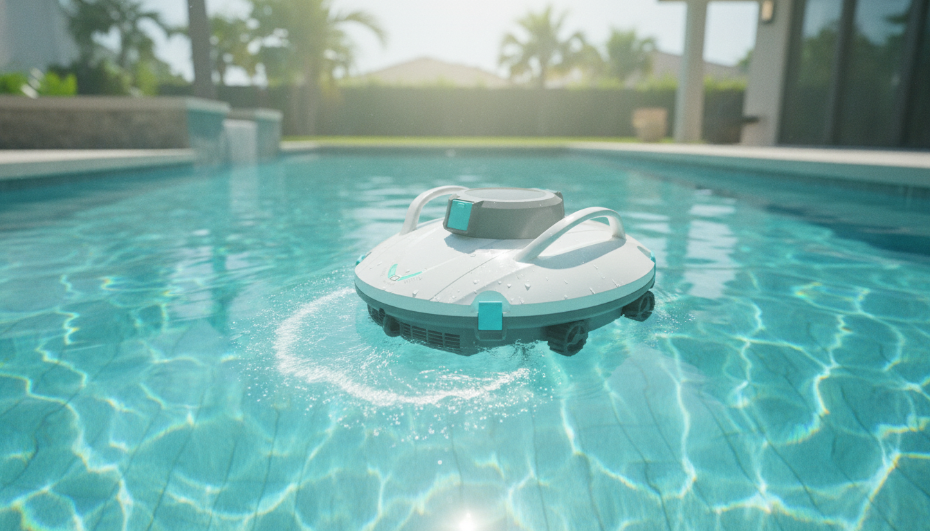 Cordless Robotic Pool Cleaner: Powerful Suction + Self-Park
